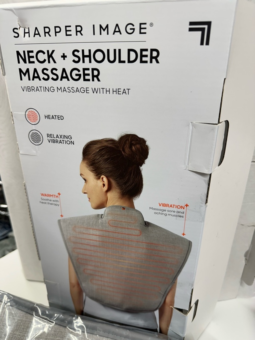 Sharper Image Gray Heated Neck + Shoulder Massager